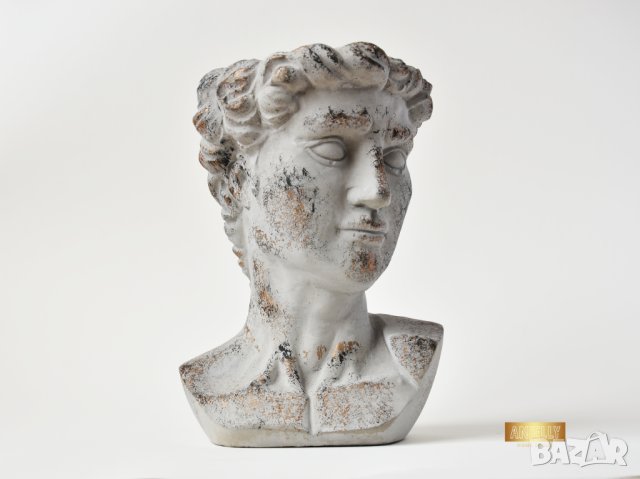 Декоративна кашпа скулптура / Градинска кашпа с формата на мъжки бюст, снимка 8 - Саксии и кашпи - 40513103