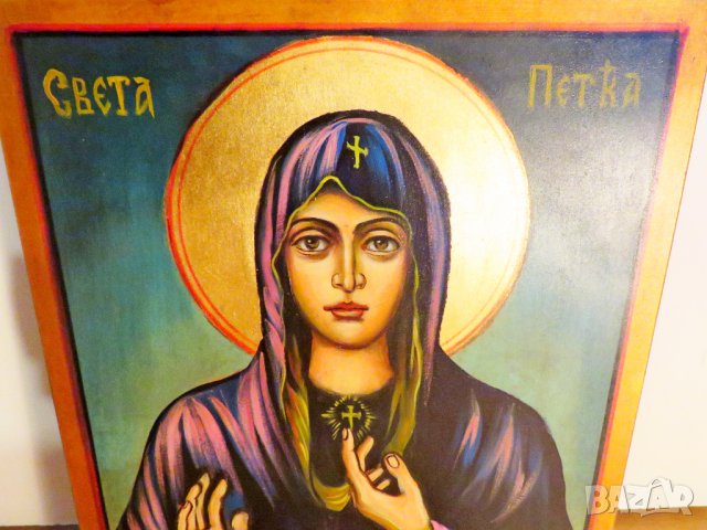 Стара православна икона на Света Петка  - Света Петка е покровителка на брака и плодовитостта църква, снимка 2 - Икони - 36906417