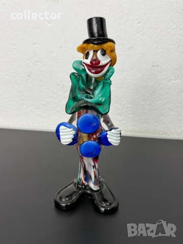 Ръчно изработен стъклен клоун Мурано. №7461
