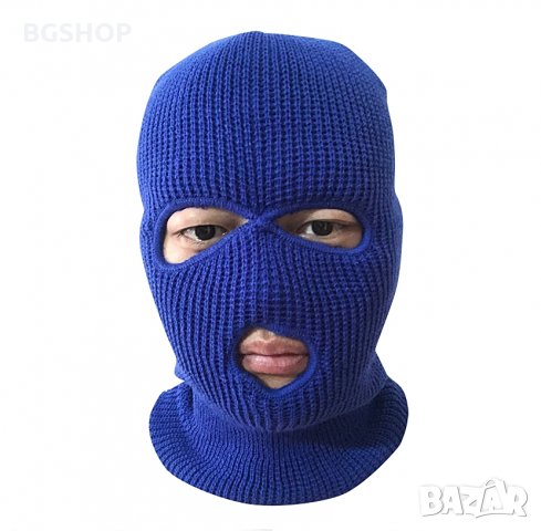 Зимна шапка маска - Blue Balaclava, снимка 2 - Шапки - 30397874