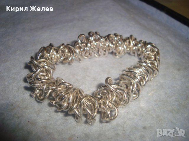 ПОСРЕБРЕНА МОДНА ХЕНД-МЕЙД АРТ ГРИВНА от НЕРЪЖДАЕМА СТОМАНА 21250, снимка 5 - Гривни - 37900898