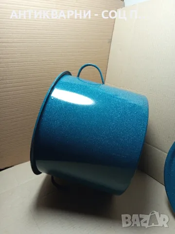 Соц Стара Емайлирана Голяма Тенджера Казан 35лт., снимка 6 - Антикварни и старинни предмети - 49667644