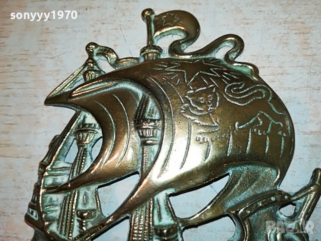 КОРАБ-МЕД МЕСИНГ-MADE IN ENGLAND 2405221441, снимка 8 - Антикварни и старинни предмети - 36861351