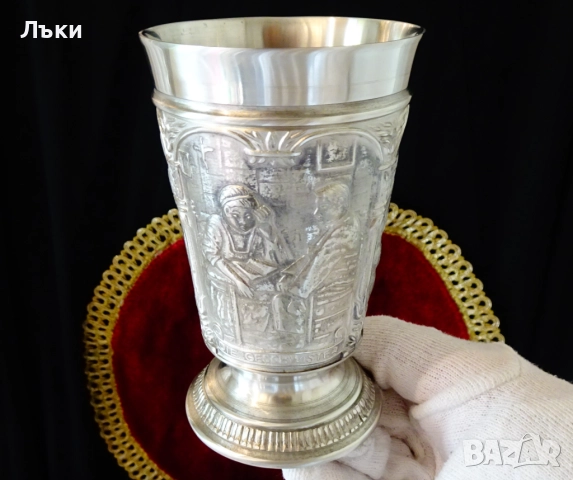 Калаен бокал,чаша за вино с картини на Hans Thoma. , снимка 8 - Антикварни и старинни предмети - 52203672