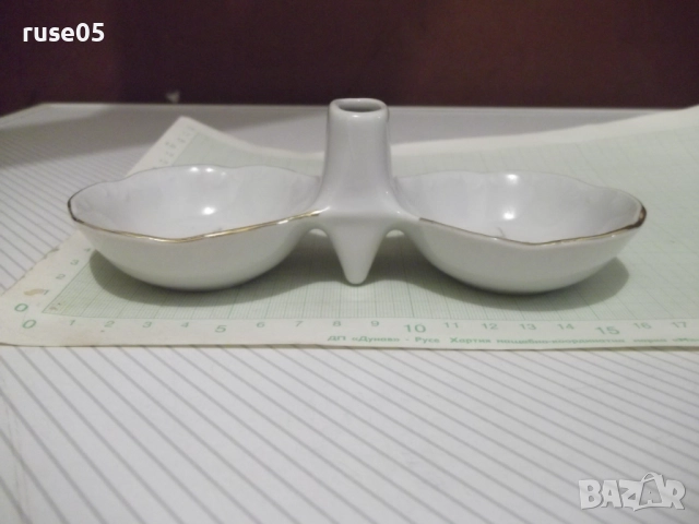 Солница порцеланова българска от соца, снимка 2 - Колекции - 52513525