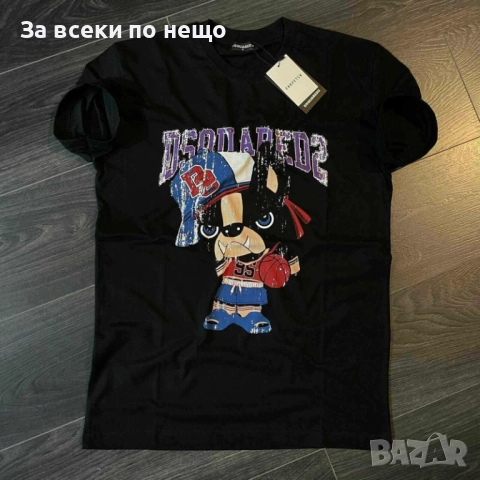 DSQUARED2 Мъжка Черна Тениска👕Мъжка Блуза С Къс Ръкав В Черен Цвят Дискуаред2 Код I_19