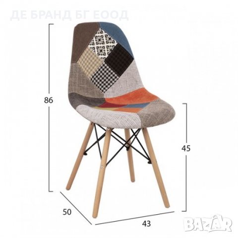 Висококачествени трапезни столове пачуърк LQ-BBYMS-4HONG, снимка 4 - Столове - 32204481