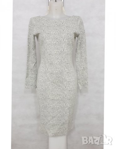 Рокля в екрю с блестящи и черни нишки марка by Hellene - XS, снимка 4 - Рокли - 16985909