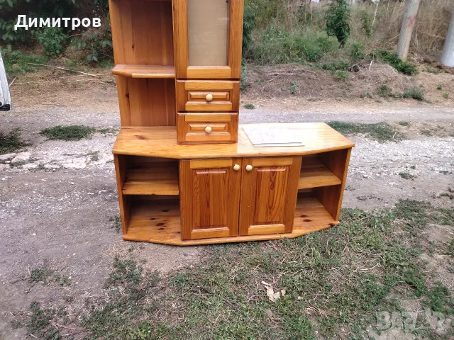 Дървено шкафче масив и витрина, снимка 6 - Шкафове - 55805532