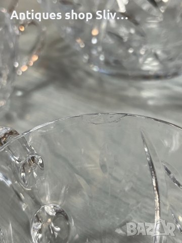 Кристална купа за пунш с чаши. №4039, снимка 7 - Антикварни и старинни предмети - 40808183