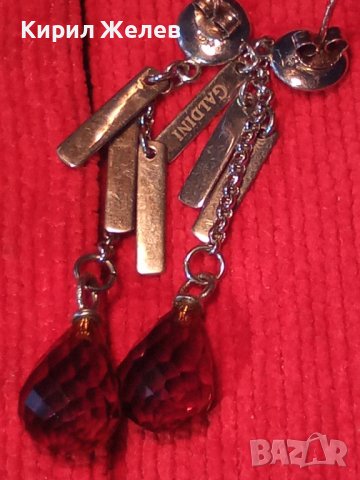 Galdini 925 МАРКОВИ СКЪПОЦЕННИ СРЕБЪРНИ ОБЕЦИ СРЕБРО 925 Част От КОМПЛЕКТ с ФАСЕТИРАН ГРАНАТ 34433, снимка 6 - Обеци - 39568977