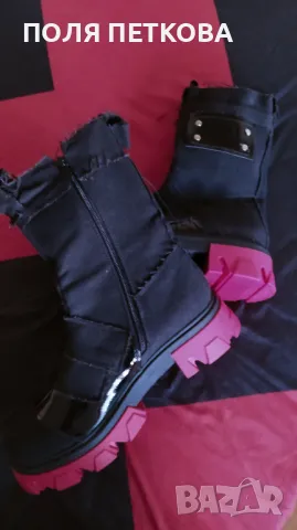 Боти черни с червена подметка, снимка 2 - Дамски ботуши - 48095561