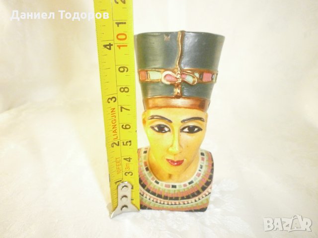 Египетска Статуетка, Бюст на Кралица - Нефертити, снимка 7 - Статуетки - 30975198