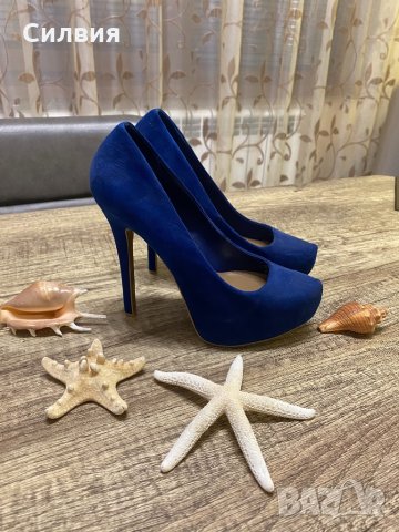 Сини обувки, снимка 3 - Дамски обувки на ток - 31841365