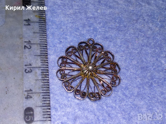 ПРЕКРАСЕН СТАРИНЕН ФИЛИГРАНЕН СРЕБЪРЕН МЕДАЛЬОН ЦВЕТЕ ВИСОКА ПРОБА СРЕБРО РЪЧНА ИЗРАБОТКА 43362, снимка 11 - Антикварни и старинни предмети - 44707507