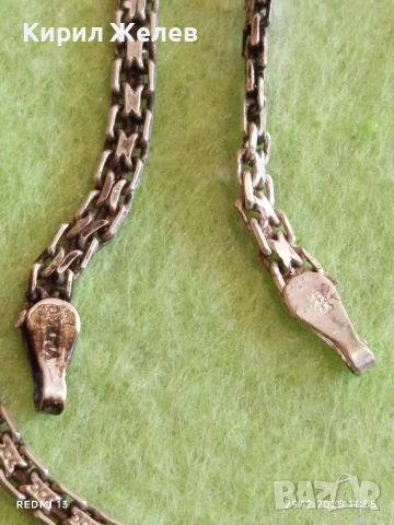 Сребърен ланец с плетка Лисича опашка елегантен стилен дизайн 24234, снимка 4 - Колиета, медальони, синджири - 52926310