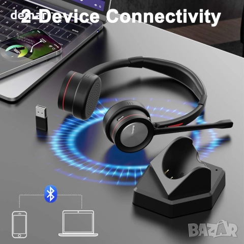 Beebang Bluetooth слушалки с микрофон,бутон за изключване на микрофона, снимка 5 - Bluetooth слушалки - 51689547