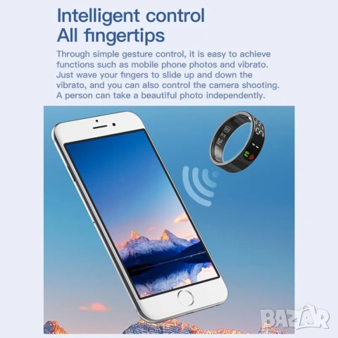 Смарт пръстен TK9 Умен пръстен с дисплей жестове и фитнес функции, снимка 8 - Смарт гривни - 53930062