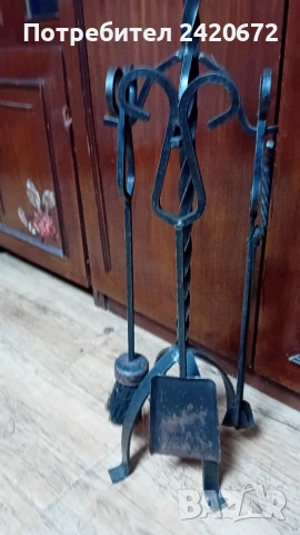 ковано желязо комплект за камина, снимка 3 - Други стоки за дома - 52753572