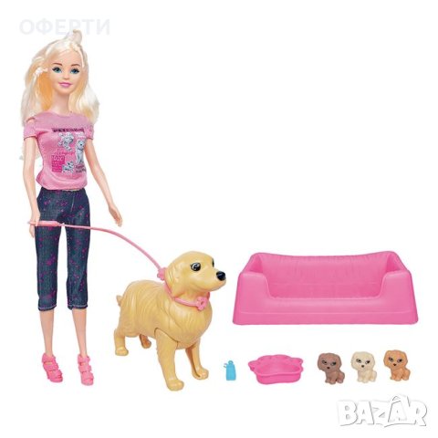  Играчка кукла с куче и 3 кученца