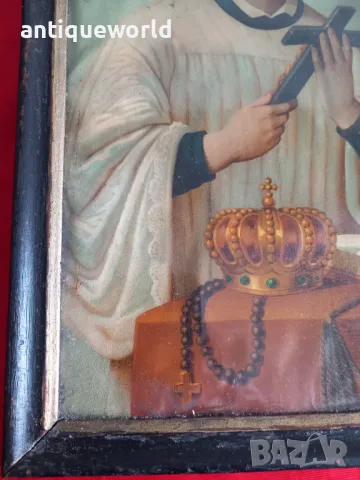 Много Стара Католическа ИКОНА, снимка 3 - Антикварни и старинни предмети - 48232573