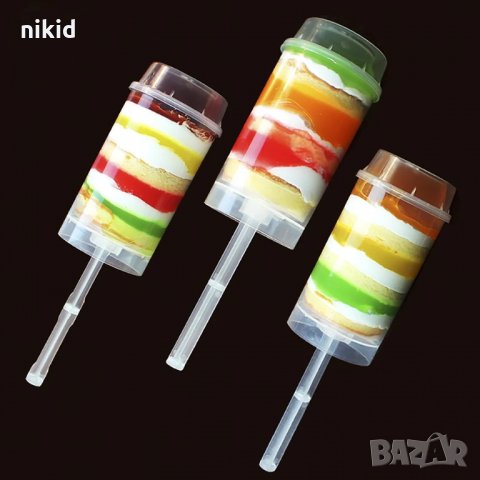 пластмасова форма с бутало за хапки близалка ескимо сладолед поп кейк плодове цилиндър Попсикъл, снимка 5 - Други - 15867629