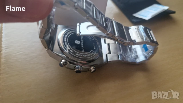 Чисто Нов Sapphero Royal Oak мъжки водоустойчив изчистен и стилен хронограф часовник, снимка 6 - Мъжки - 51239178
