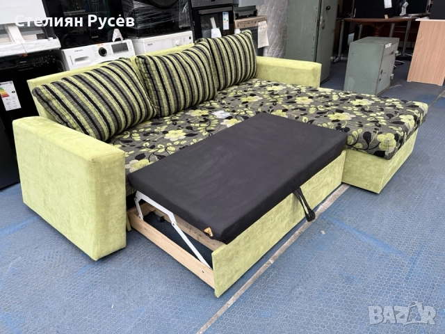 0412  ъглов холов разтегалтелен диван 220/190 см -цена 322лв или  164.64 евро   d+ - разтегателен с , снимка 4 - Дивани и мека мебел - 52646356