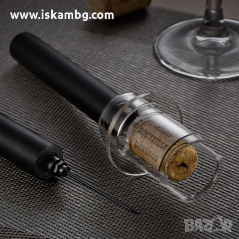 СЕТ ТИРБУШОН С ВЪЗДУХ, РЕЗАЧКА, ТАПА С ВАКУУМ ПОМПА И АЕРАТОР - код 2904, снимка 4 - Аксесоари за кухня - 30828245