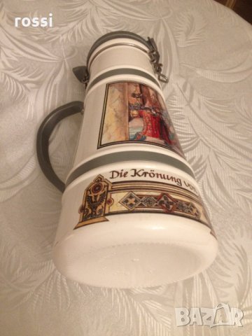 Vintage. Не използвана. Немска кана гарафа. Коронацията на Хайнрих II в Рим 1014 г. 2 л. , снимка 16 - Колекции - 31264181