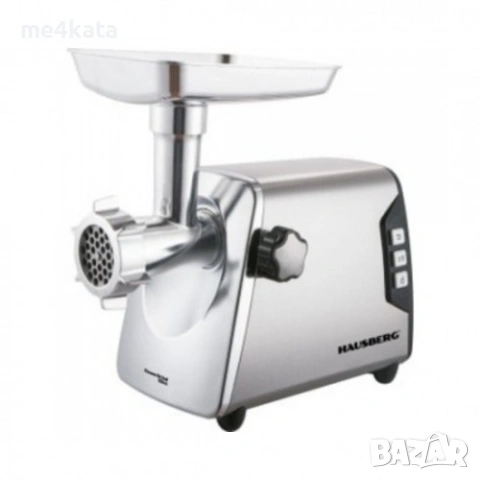 Електрическа месомелачка Hausberg HB-3460 – 2500W, неръждаемо тяло, 2kg/min, снимка 2 - Друга електроника - 54118426