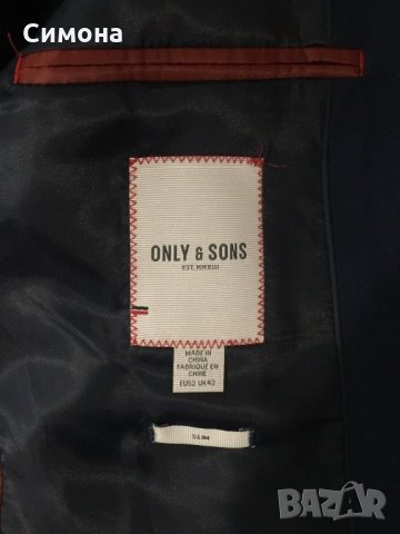 Мъжко тъмносиньо сако “Only & Sons”, снимка 3 - Сака - 29841692