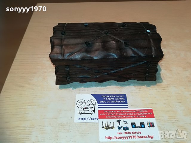 дървена кутия с метален обков-внос франция, снимка 3 - Колекции - 29524385