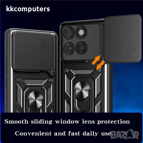 Motorola Edge 60 5G / 60 Fusion 5G Удароустойчив Ring Holder/Slide Camera Lid/ PC + TPU Калъф и Прот, снимка 8 - Калъфи, кейсове - 50736254