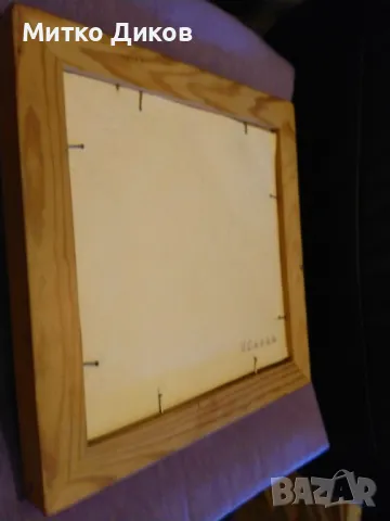 Картина масло подписана Исаева 25х 25см вътре 178х178мм картината, снимка 11 - Картини - 49171698