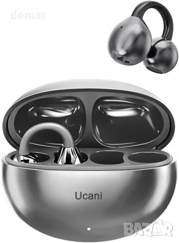 UcanI безжични open-ear слушалки с clip-on, Bluetooth 5.4, ENC, IPX5