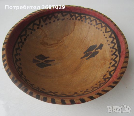 стара дървена купичка - копанка - съд с рисунки, снимка 3 - Други ценни предмети - 30319730