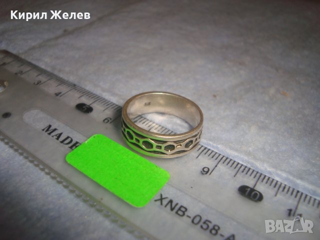 СТАР СТИЛИЗИРАНО ОРНАМЕНТИРАН с НИЕЛО СРЕБЪРЕН АРТ ПРЪСТЕН СРЕБРО925 АНГЛИЯ Тип ХАЛКА 32437, снимка 10 - Пръстени - 38352367