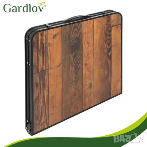 Къмпинг маса с 4 стола – дървена сгъваема маса за къмпинг тип куфар, снимка 8 - Къмпинг мебели - 53908795