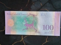 Банкнота - Венецуела - 100 боливара UNC | 2018г., снимка 2