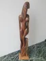 48см ръчна дърворезба статуетка/еротика/дизайнерска абстрактна дървена скулптура/фигура на гола жена, снимка 1
