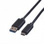 Кабел USB-A към USB Type C 3.1 Roline 11.02.9010 Черен, USB-A към USB Type C M/M, снимка 2