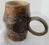 Стара халба, чаша, дървена халба с дръжка, дърво, антика, снимка 1