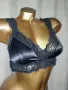 M/L Черен сутиен/бюстие/ от сатен и дантела , снимка 2