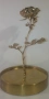 Метална златиста роза в стъклен купол, снимка 1