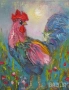 Петли, петлета, петел, петле, Мима / Art by MiMa, картина, rooster oil on canvas painting, снимка 6