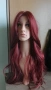  Дълга лейс фронт перука наситено бордо, снимка 1