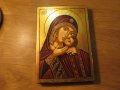 Стара ръчно рисувана икона на Света Богородица 21 х 15 см - за зачатие и раждане на дете, съхранение