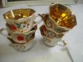 Комплект 6 бр. Позлатени Порцеланови Чаши За кафе-125мл-Старинни-Ръчно Рисувани, снимка 2