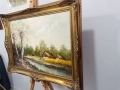 Маслена живопис „Селски пейзаж“ (65х85 см), снимка 3